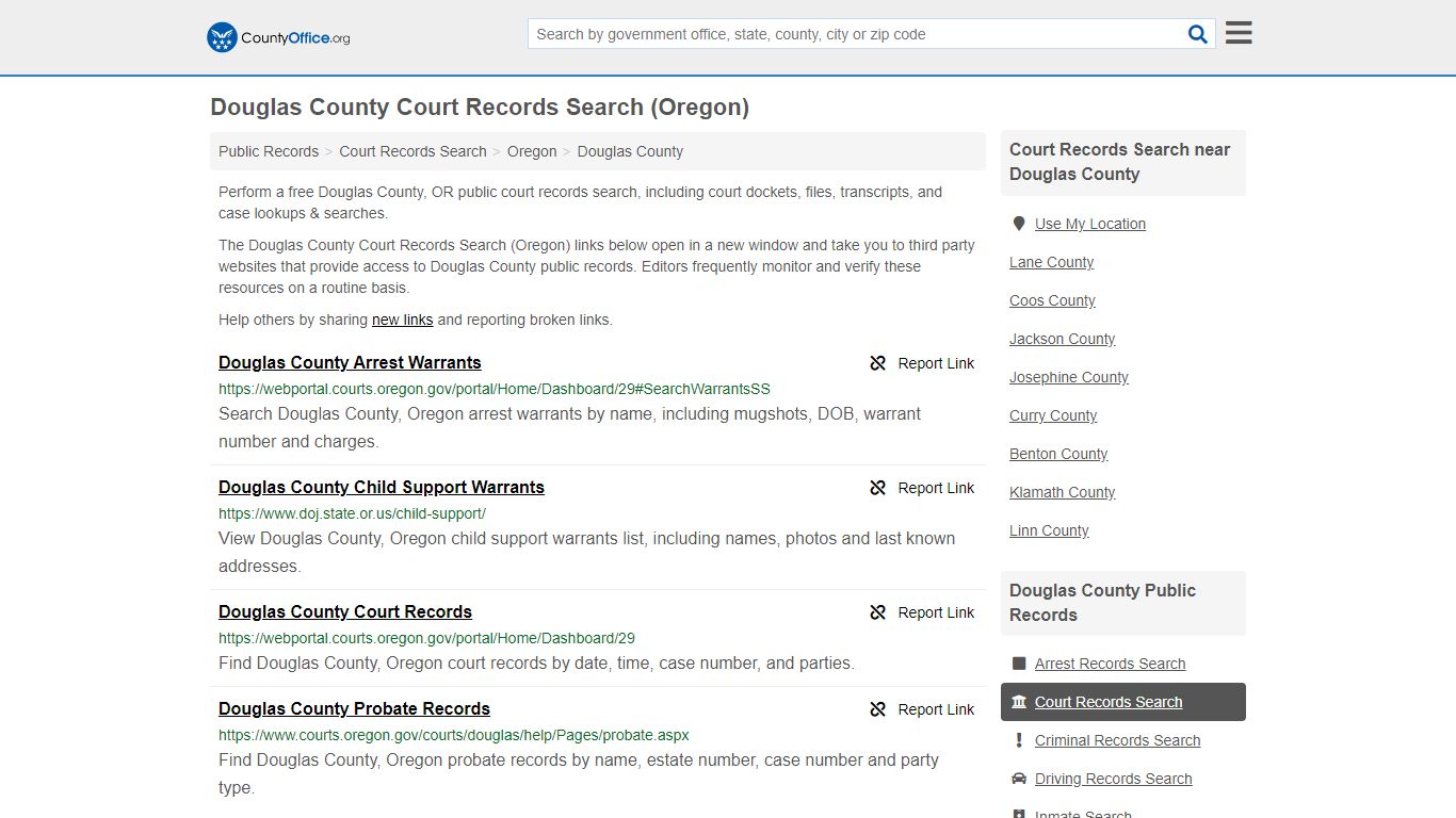 Court Records Search - Douglas County, OR (Adoptions ...