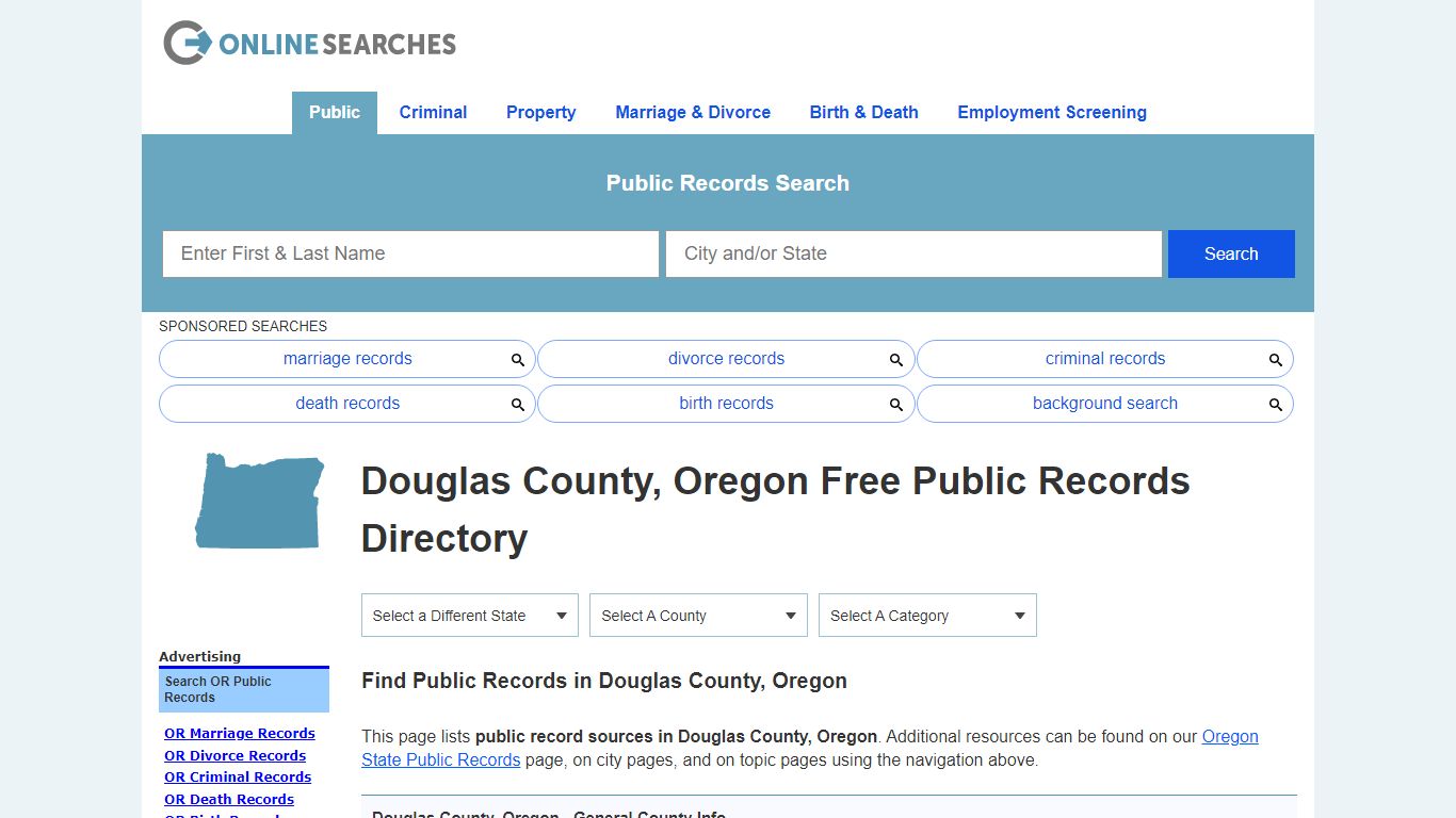 Douglas County, Oregon Public Records Directory