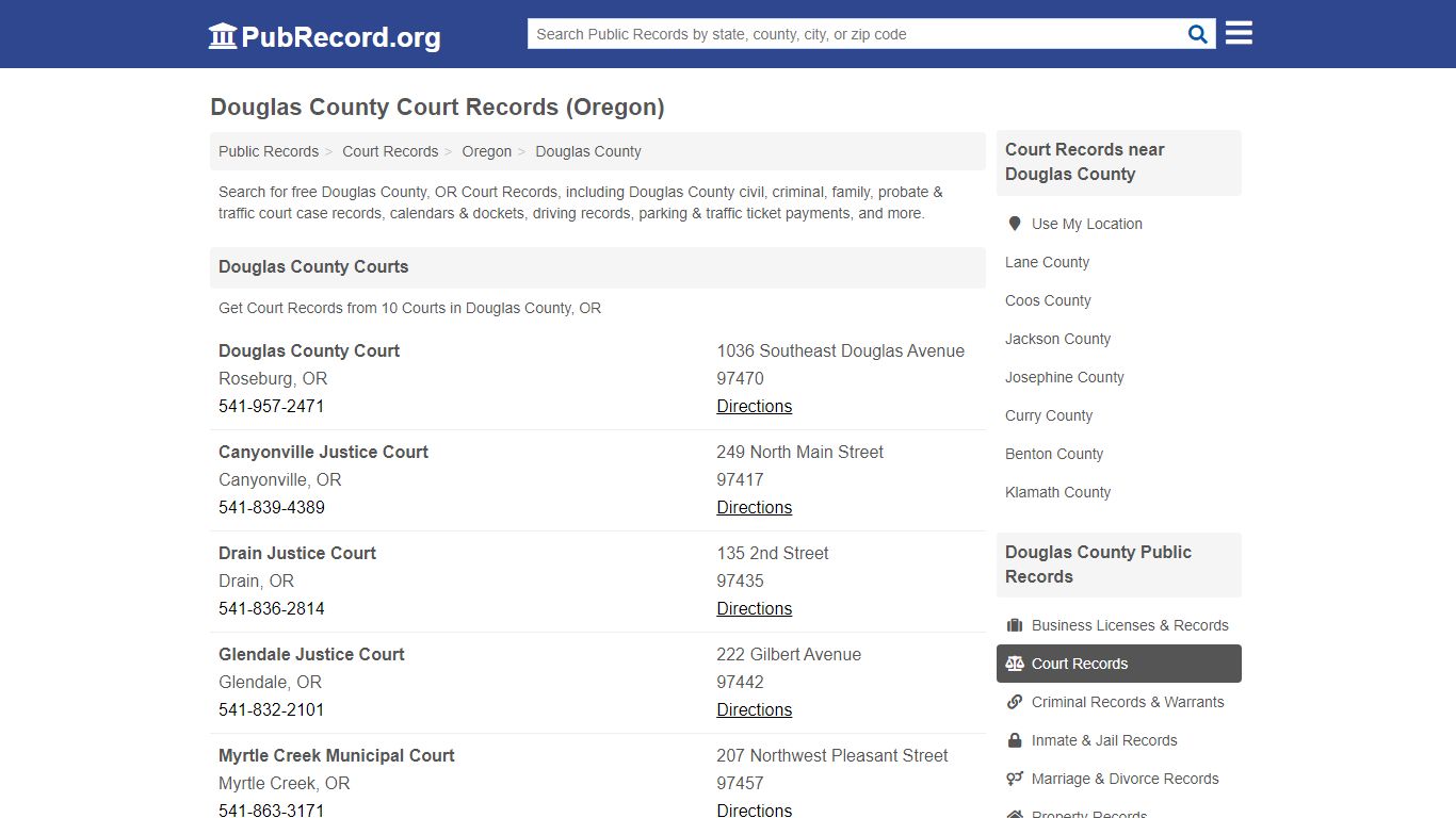 Free Douglas County Court Records (Oregon Court Records)